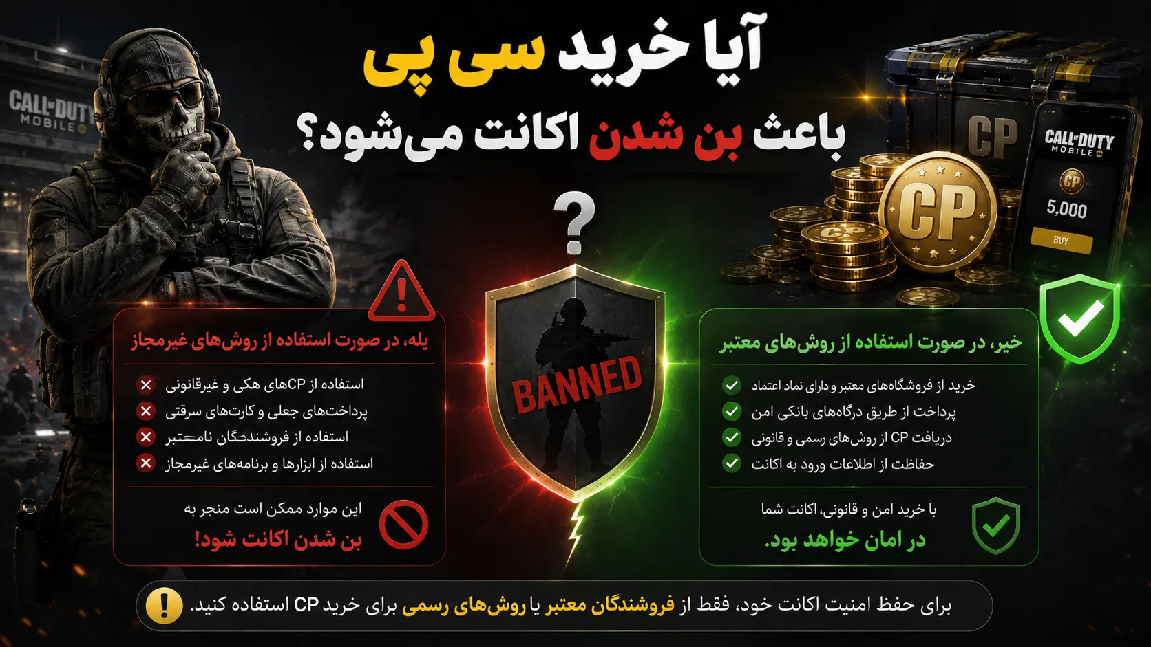بن شدن اکانت کالاف دیوتی موبایل